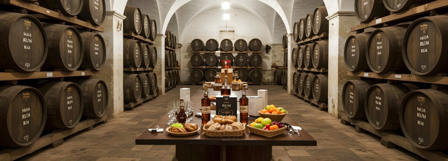 Header-Image für die Kategorie "Rum aus aller Welt" in einem Wein-Shop.