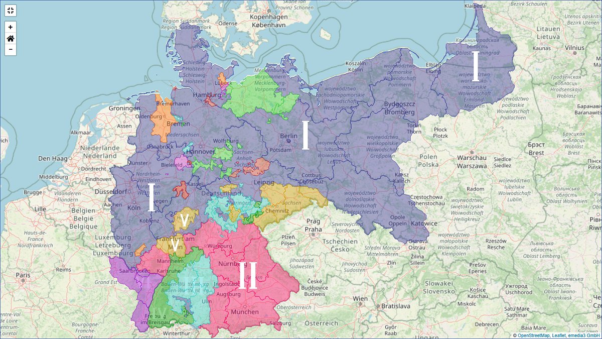 Nummernschildmuseum - Historische von Zulassungs-Kennzeichen, Zulassungsbezirken und Zulassungsbehörden in digitaler Karte.
