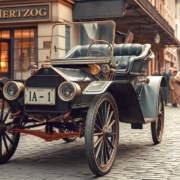 KI-generiertes Foto eines Oltimers mit einem der ersten in Deutschland vergebenen Kfz-Kennzeichen.
